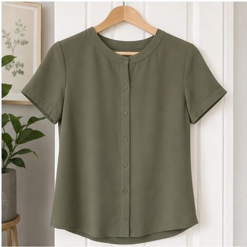 Olive Wrap Blouse